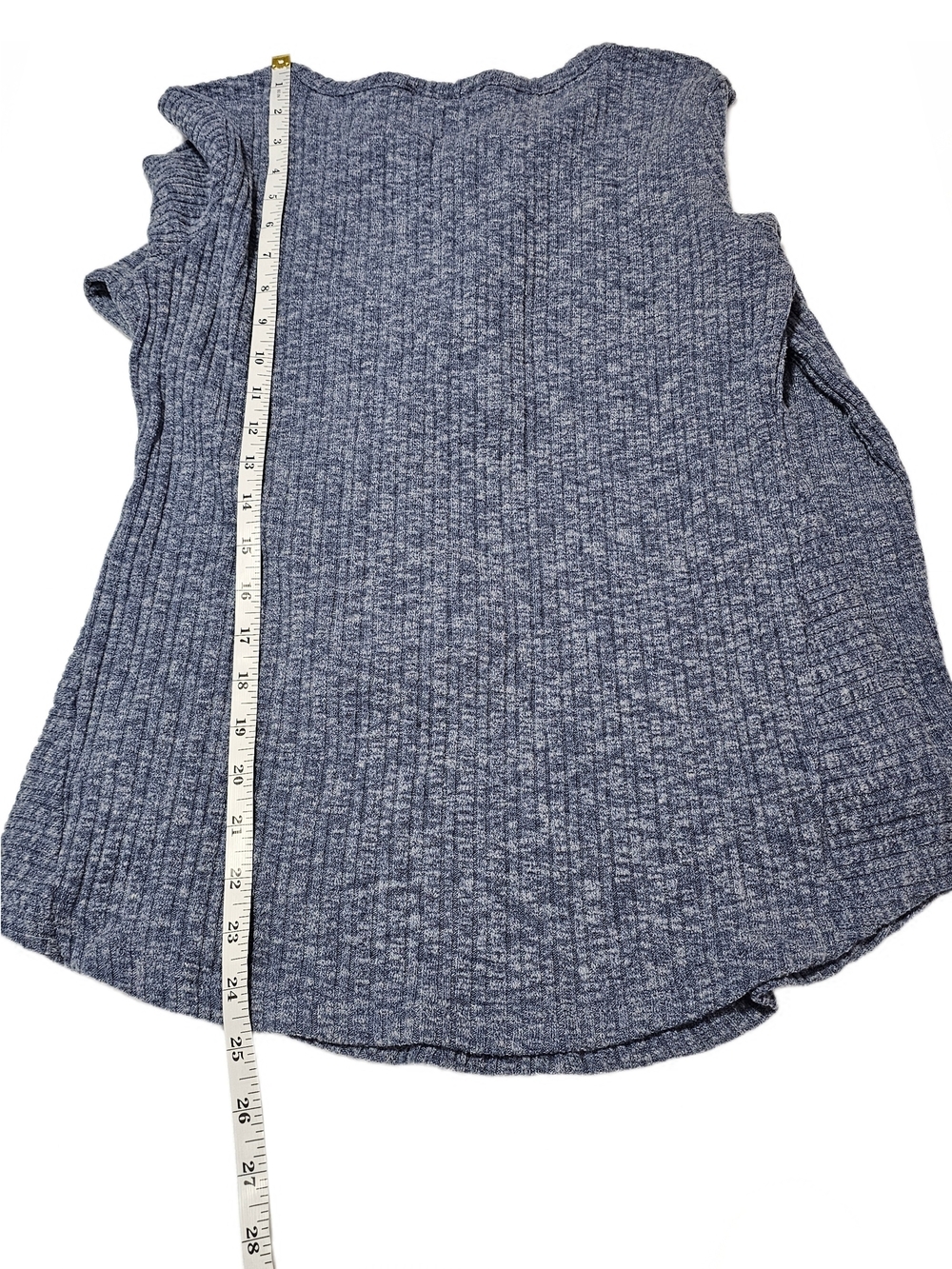 Lucky Brand Heather Light Blue Ribbed Knit Boho Top Large - Picture 10 of 12